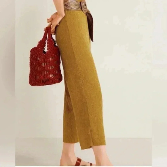 MNG Mango Textured Long Jumpsuit Mustard  Size Medium - Picture 2 of 12